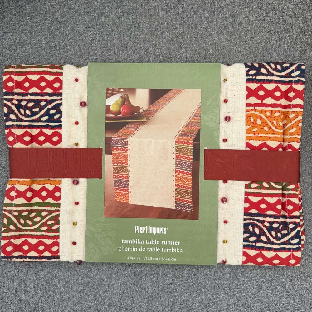 100% Cotton Tambika Table Runner Multicolor Tribal Print